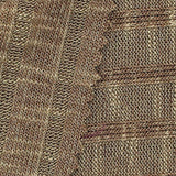 Heathered Brown Horizontal-Stripe Rib Knit, Viscose-Poly — texture