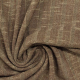 Heathered Brown Horizontal-Stripe Rib Knit, Viscose-Poly