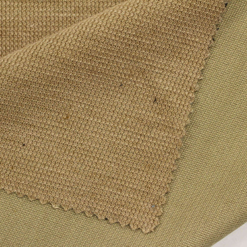 Heathered Tan Marl Interlock Knit, Poly-Acrylic