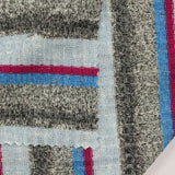 Light Blue Horizontal-Stripe Rib Knit, Poly-Viscose