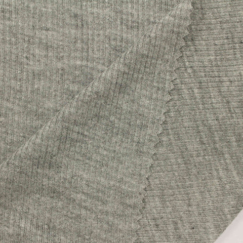 Heather Grey Marl Rib Knit, Viscose, 154 gsm