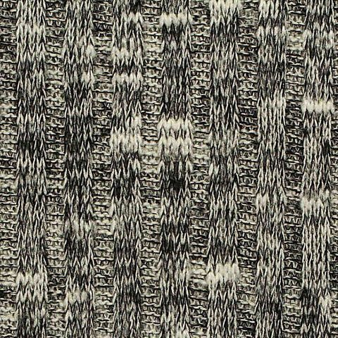 Black Marl Rib Knit, Polyester, 160 gsm