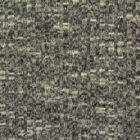 Black Marl Rib Knit, Polyester, 160 gsm