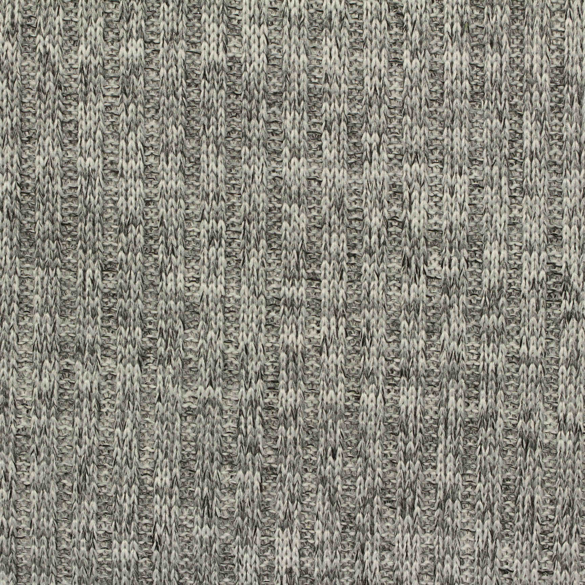 Dark Grey Marl Rib Knit, Polyester, 340 gsm, 146 cm