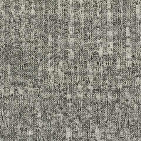 Dark Grey Marl Rib Knit, Polyester, 340 gsm, 146 cm