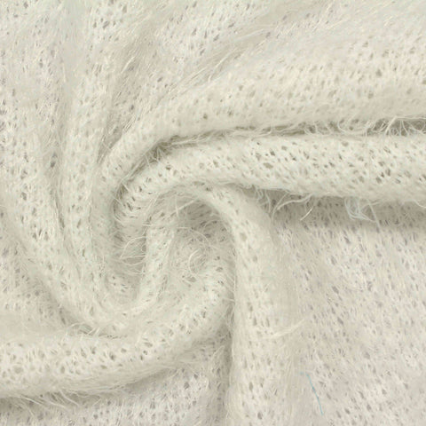 100% Polyester Linen-Look Fabric, 219 gsm, 135 cm — White