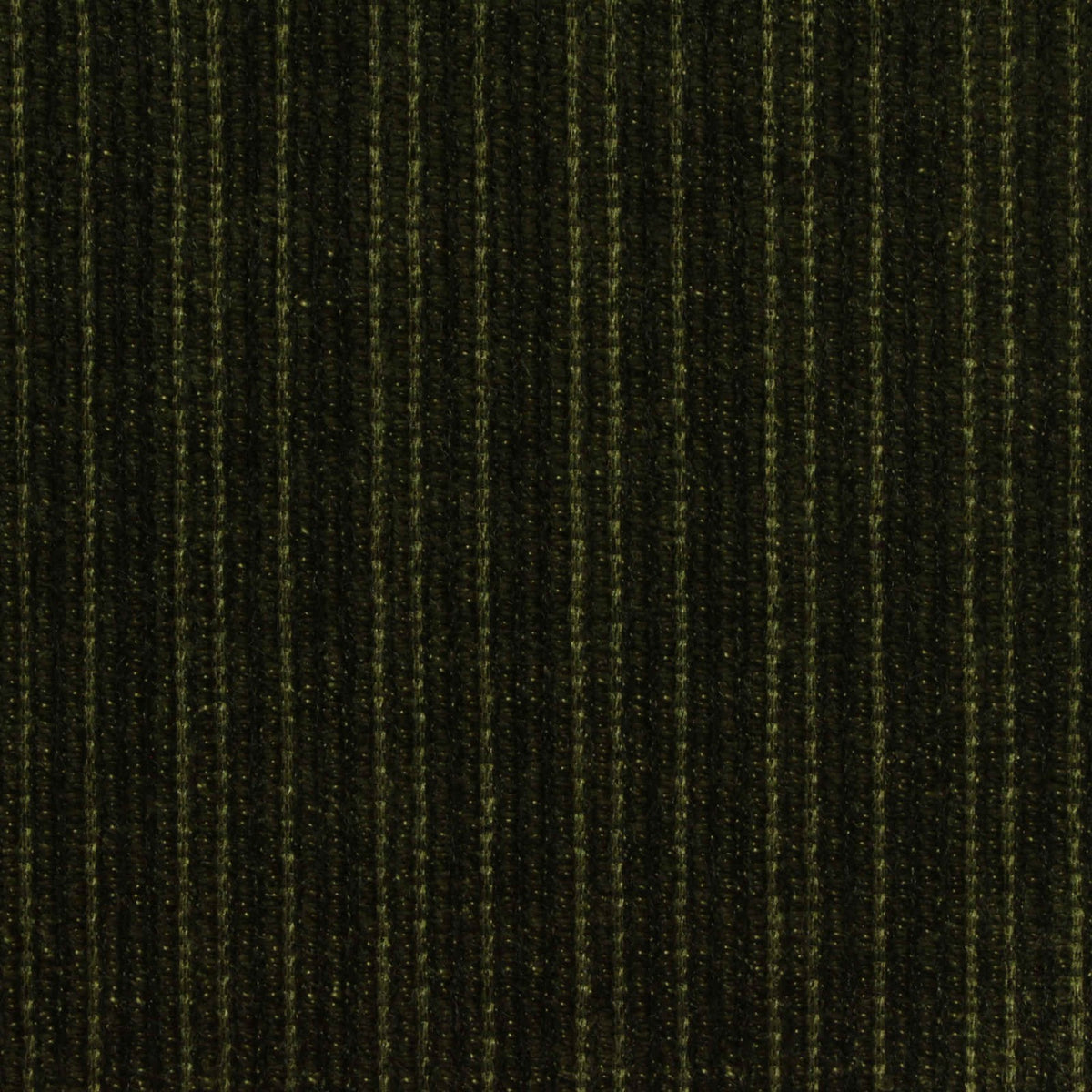 Dark Green Vertical-Stripe Chenille, Polyester