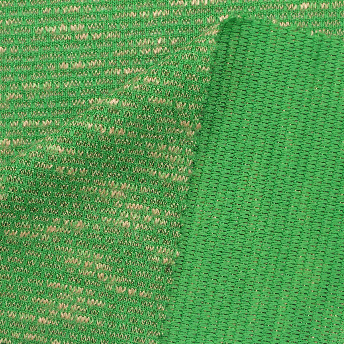 Green Marl Interlock Knit, Poly-Viscose