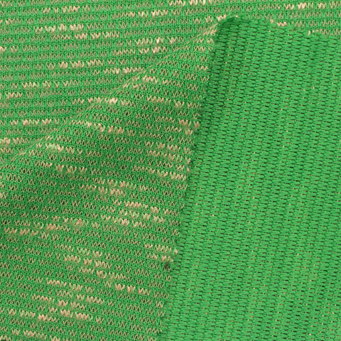 Green Marl Interlock Knit, Poly-Viscose