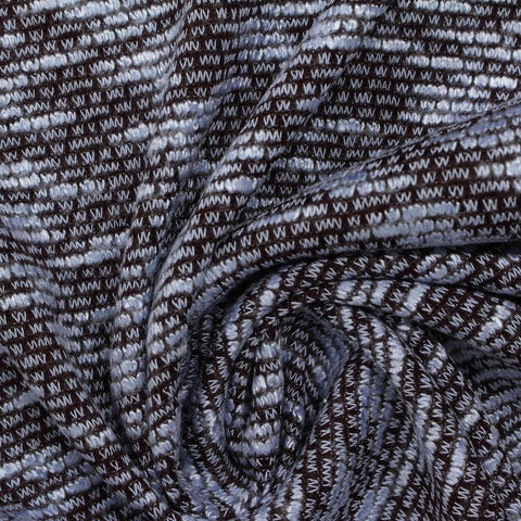 Brown Zigzag Interlock Knit, Poly-Viscose