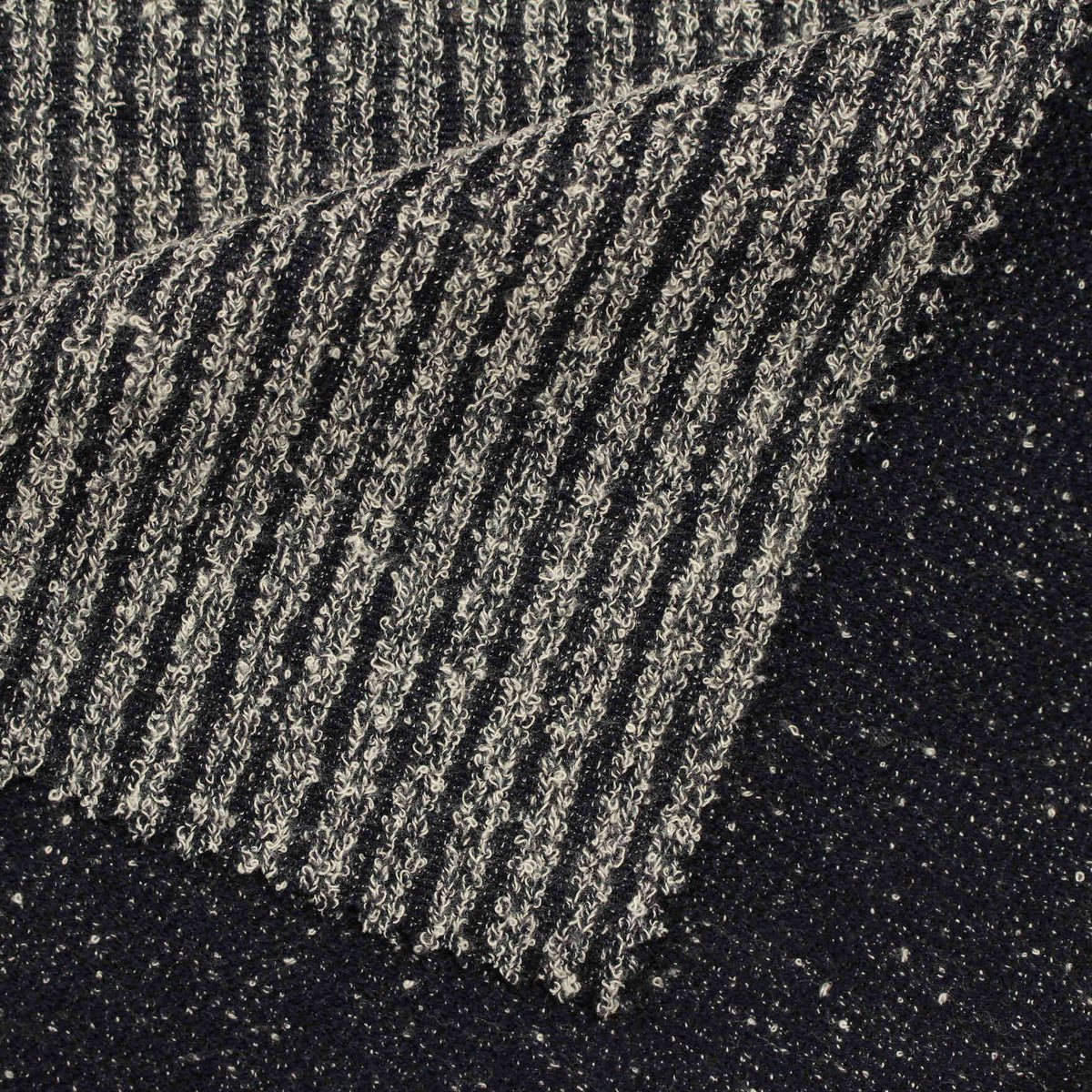 Black Textured-Stripe Interlock Knit, Poly-Viscose
