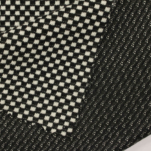 Black Check Knit, Polyester, 389 gsm