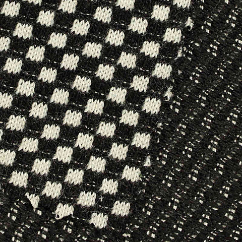 Black Check Knit, Polyester, 389 gsm