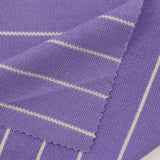 White Horizontal-Stripe Piqué Knit, Poly-Viscose