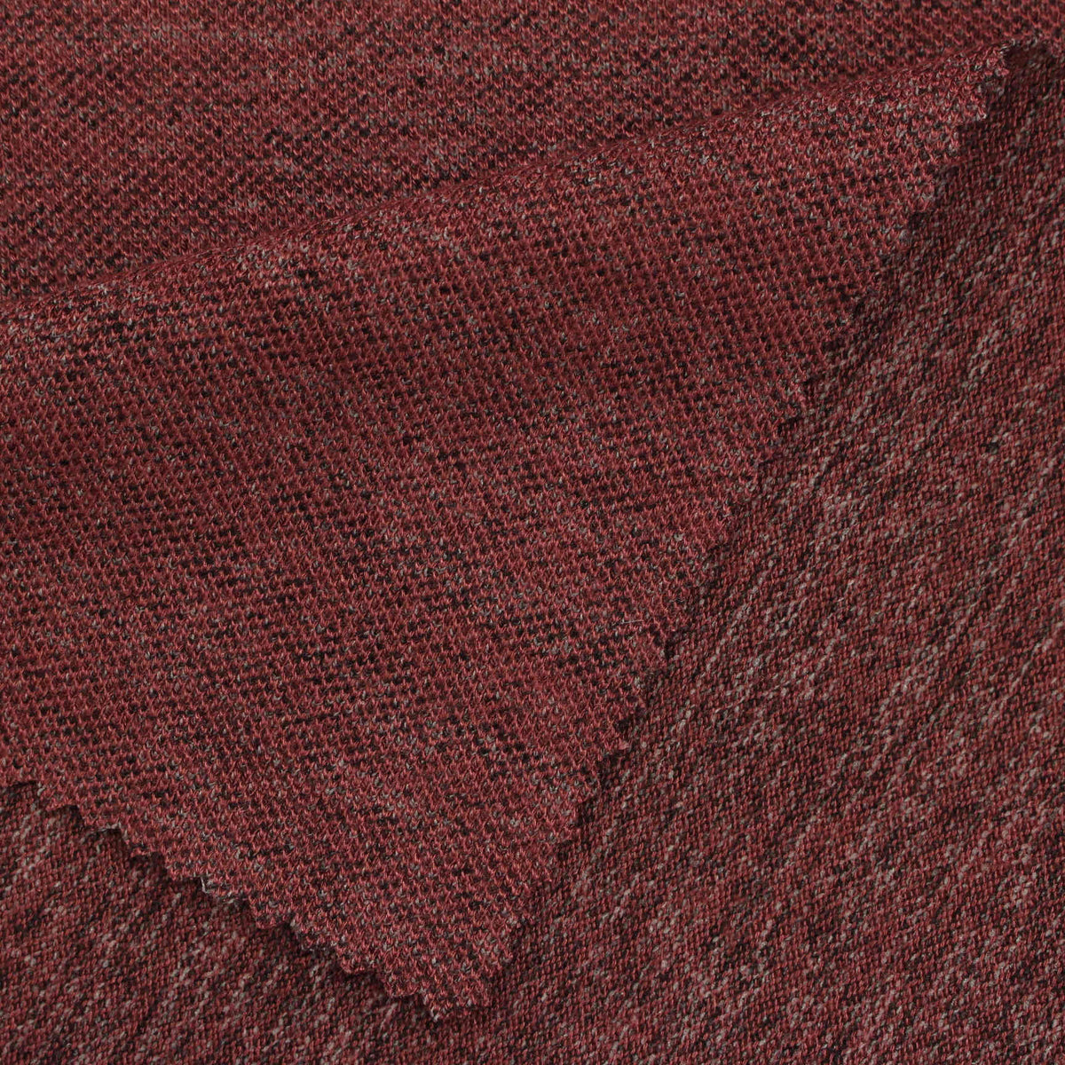 Heathered Burgundy Marl Piqué Knit, Poly-Viscose
