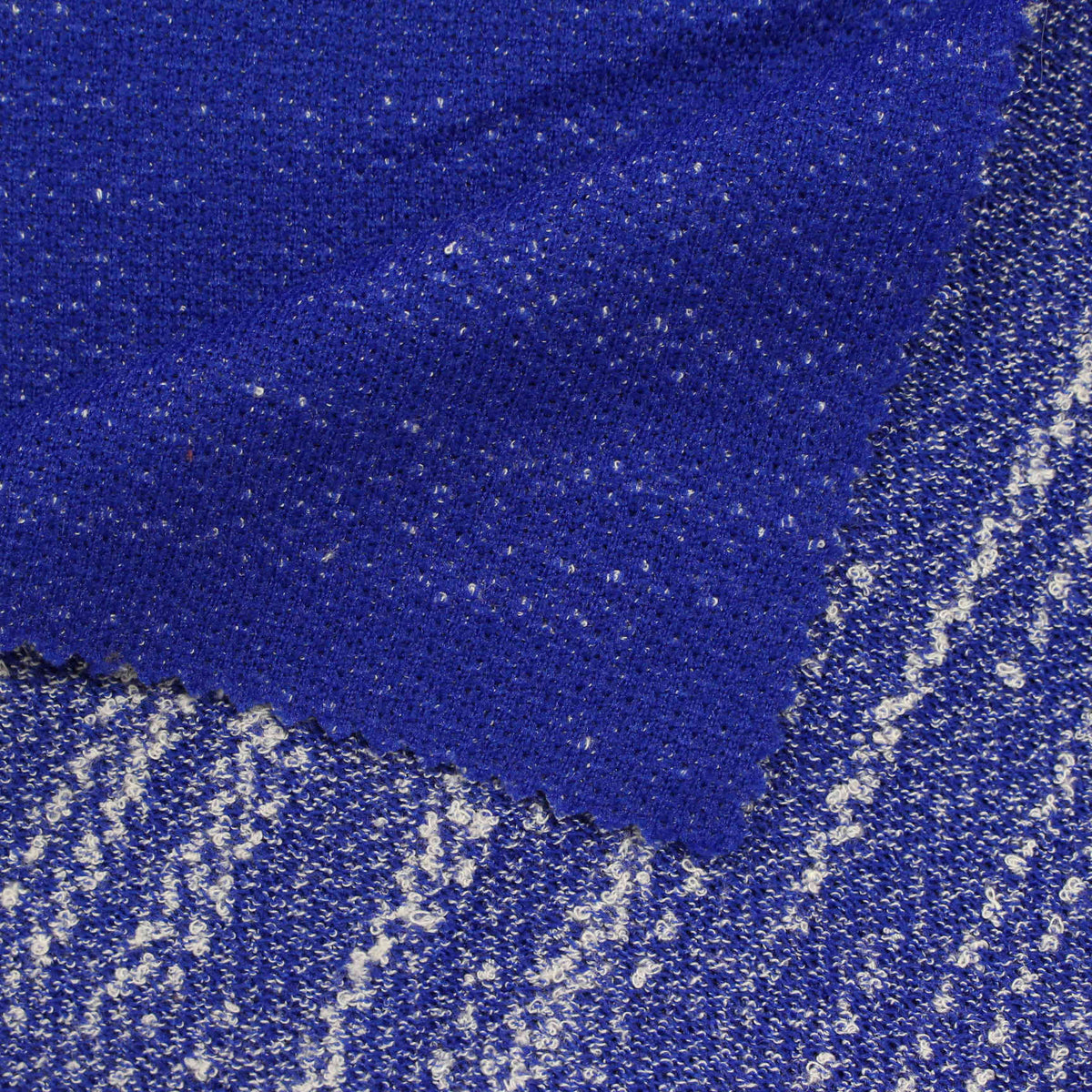 Blue Marl Interlock Knit, Poly-Viscose, 205 gsm