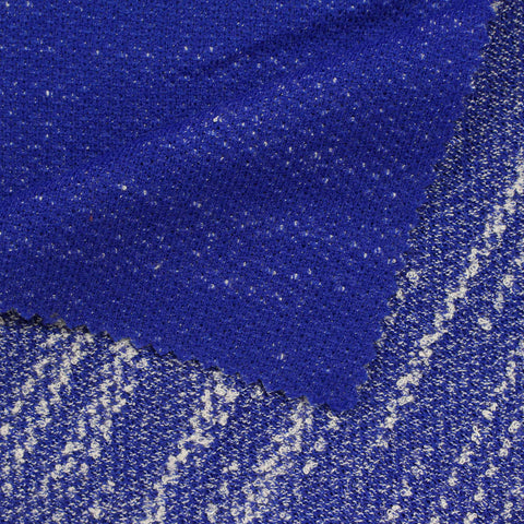Blue Marl Interlock Knit, Poly-Viscose, 205 gsm