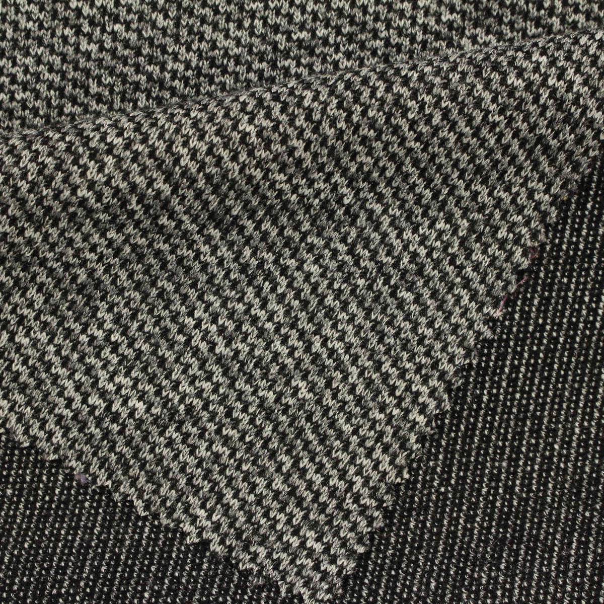 Black Houndstooth Piqué Knit, Polyester