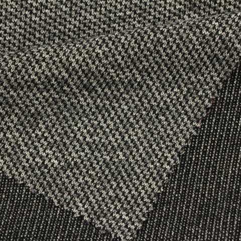 Black Houndstooth Piqué Knit, Polyester