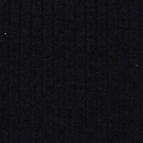 Polyester Stretch Rib Knit Fabric, 370 gsm, 148 cm — Black