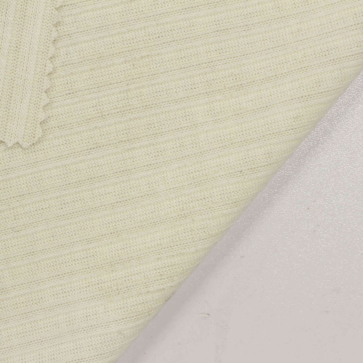 Polyester Viscose Stretch Rib Knit Fabric, 210 gsm, 150 cm — Beige
