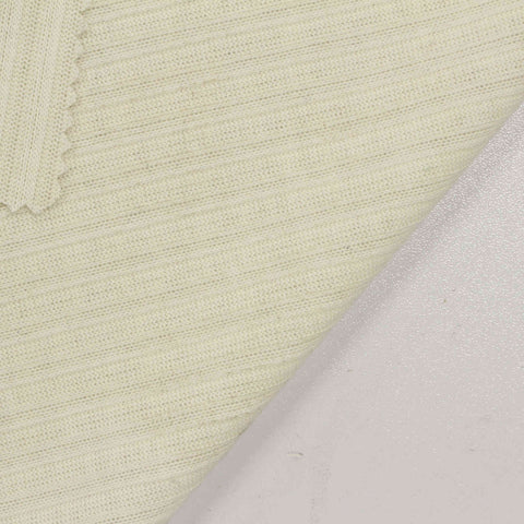 Polyester Viscose Stretch Rib Knit Fabric, 210 gsm, 150 cm — Beige