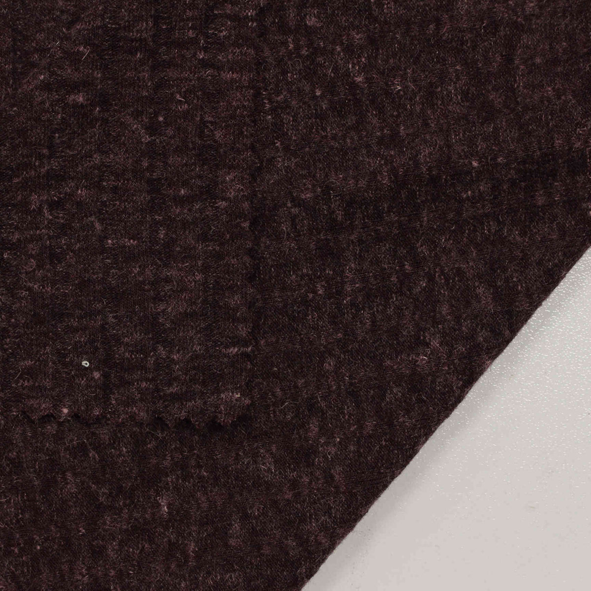 Dark Brown Marl Rib Knit, Polyester, 135 gsm