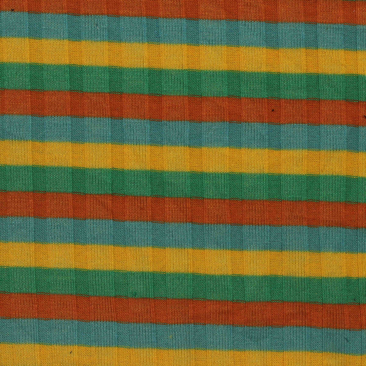 Orange Horizontal-Stripe Rib Knit, Polyester, 180 gsm