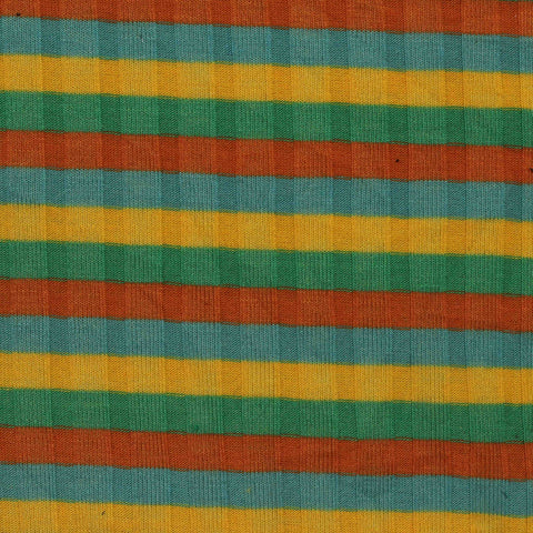 Orange Horizontal-Stripe Rib Knit, Polyester, 180 gsm
