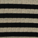 Black Horizontal-Stripe Rib Knit, Poly-Viscose