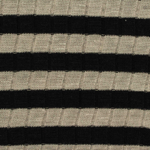 Black Horizontal-Stripe Rib Knit, Poly-Viscose, 220 gsm, 130 cm, ref EF-209398