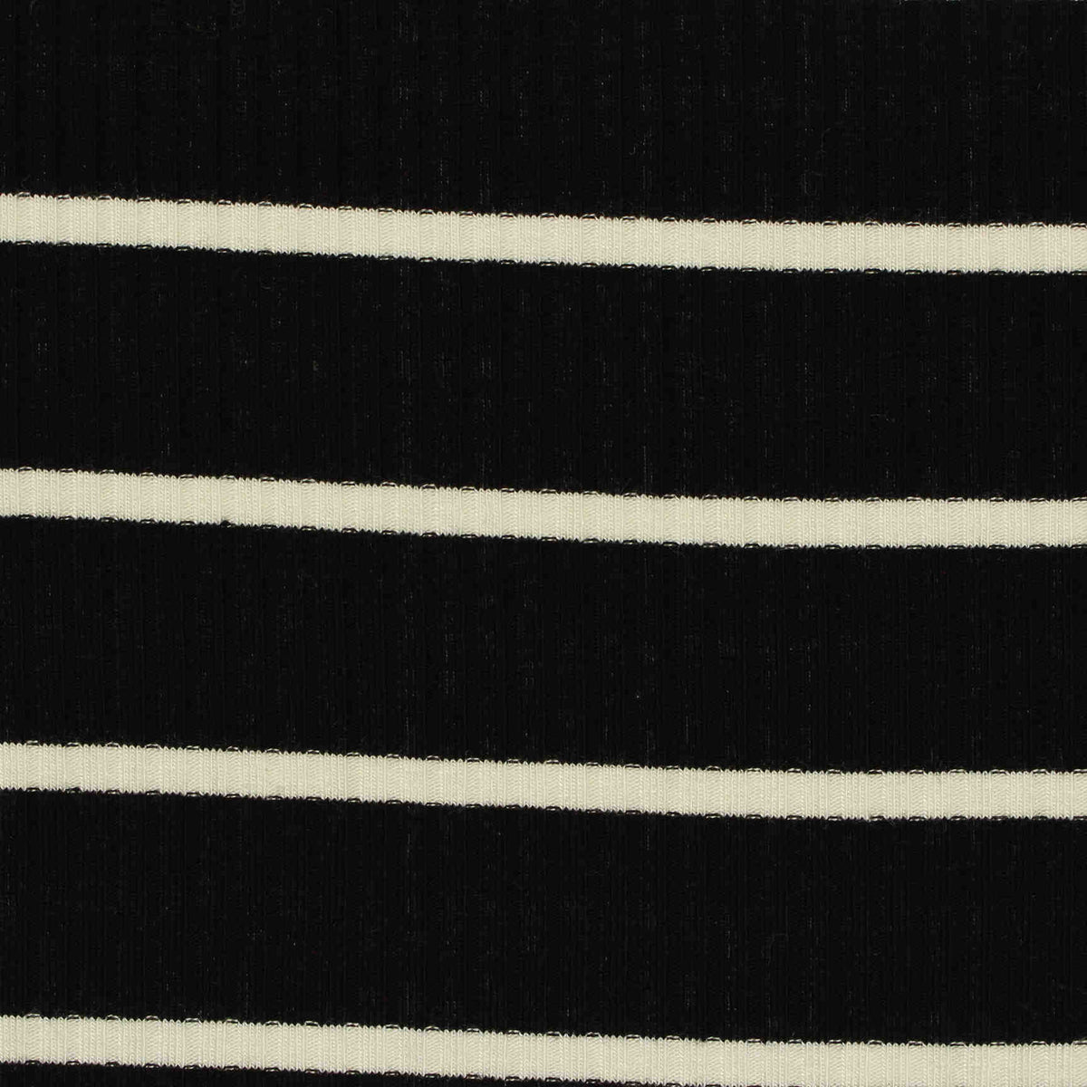 Striped Viscose Stretch Rib Knit Fabric, 230 gsm, 140 cm