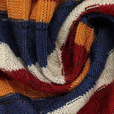 Red Horizontal-Stripe Rib Knit, Polyester — texture