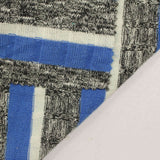 Blue Plaid Rib Knit, Viscose-Poly