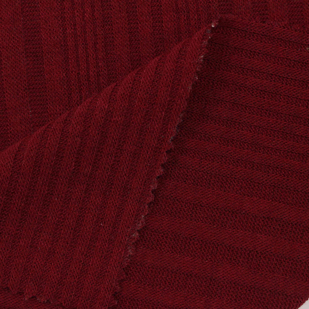 Polyester Stretch Rib Knit Fabric, 255 gsm, 120 cm — Red