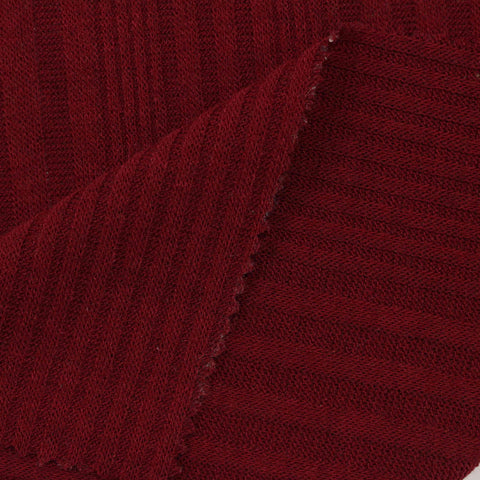Polyester Stretch Rib Knit Fabric, 255 gsm, 120 cm — Red