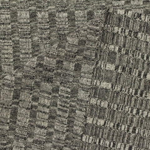 Jacquard Cotton Polyester Stretch Rib Knit Fabric, 296 gsm, 155 cm — Khaki