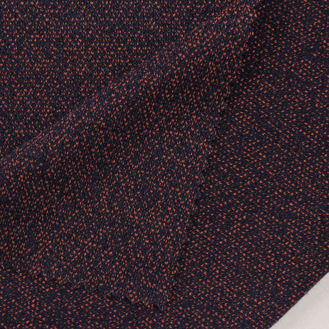 Navy Marl Scuba Knit, Poly-Viscose, 389 gsm