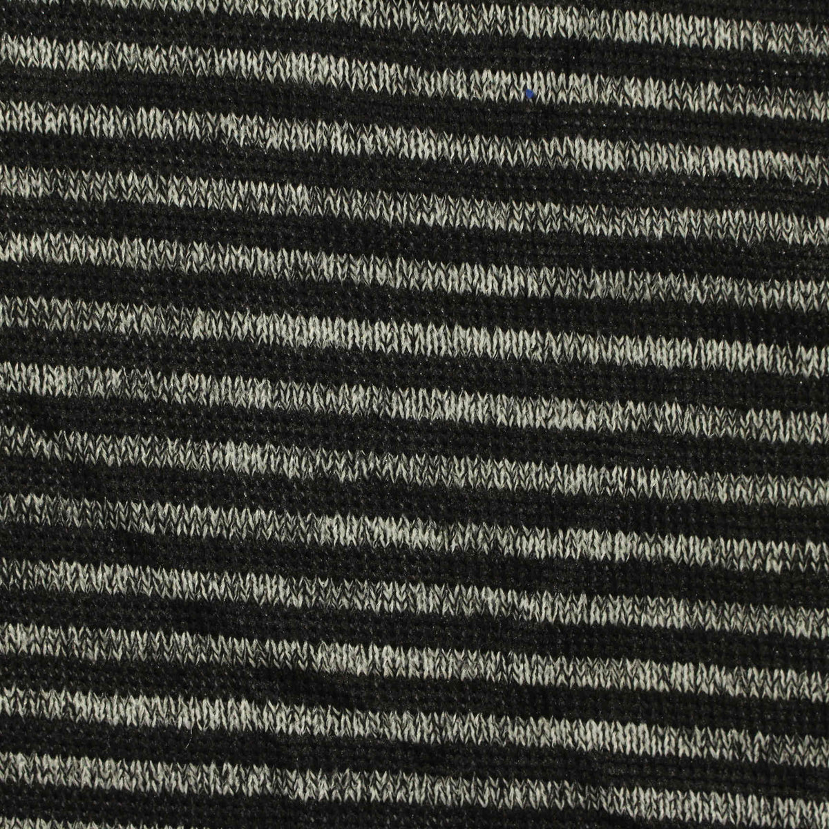 Black Horizontal-Stripe Jersey Knit, Polyester, 169 gsm