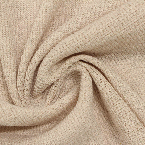 Polyester Stretch Rib Knit Fabric, 216 gsm, 150 cm — Beige