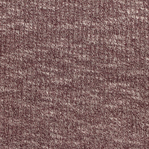 Burgundy Fine-Marl Rib Knit, Viscose-Poly