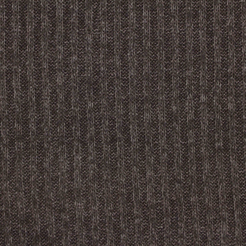 Dark Grey Marl Rib Knit, Poly-Viscose, 235 gsm, 160 cm