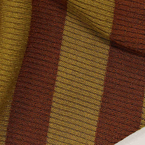 Brown Vertical-Stripe Rib Knit, Poly-Viscose