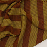 Brown Vertical-Stripe Rib Knit, Poly-Viscose