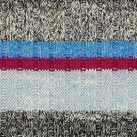 Light Blue Horizontal-Stripe Rib Knit, Poly-Viscose, 230 gsm, 155 cm