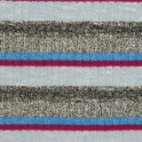 Light Blue Horizontal-Stripe Rib Knit, Poly-Viscose