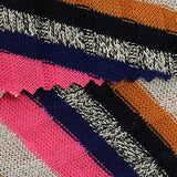 Polyester Metallic Stretch Rib Knit Fabric, 190 gsm, 125 cm — Red — texture