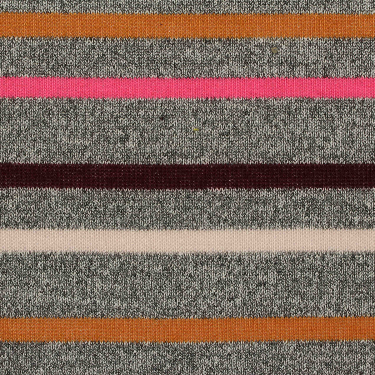 Orange Horizontal-Stripe Jersey Knit, Polyester, 285 gsm