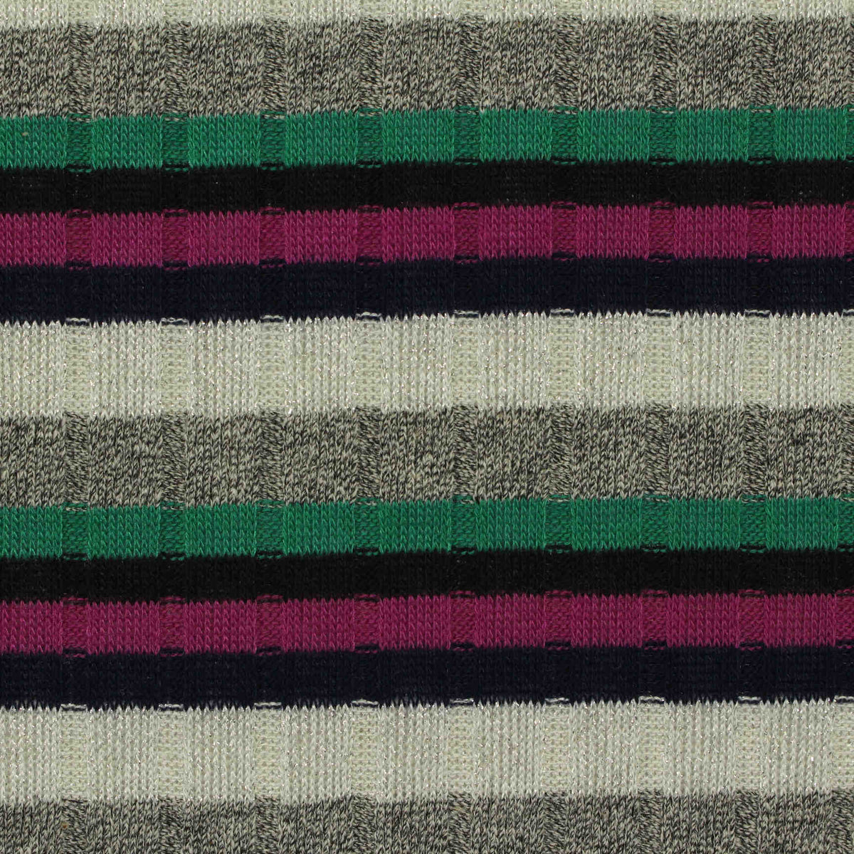 Grey Horizontal-Stripe Rib Knit, Polyester