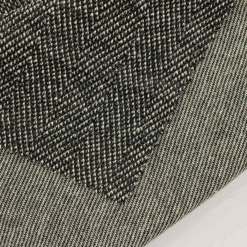 Black Herringbone Interlock Knit, Polyester, 335 gsm